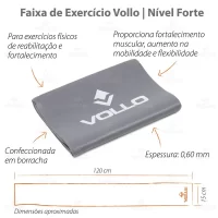 FAIXA DE EXERCICIO CINZA ESCURO VOLLO - Image 5