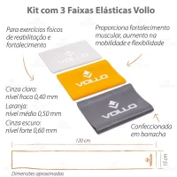 CONJUNTO DE FAIXA ELASTICA P/ EXERCICIO VOLLO - Image 5
