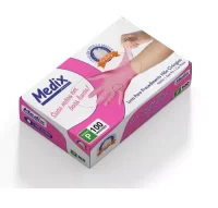 LUVA NITRILICA S/PÓ ROSA MEDIX