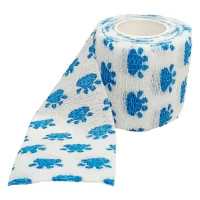 BANDAGEM AUTO ADERENTE ELASTICA 5X450CM PET BRANCO/AZUL BIOLAND