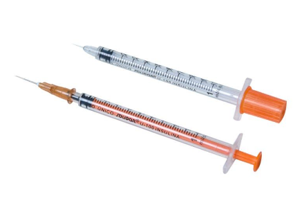 CAIXA SERINGA ESTÉRIL PARA INSULINA COM AGULHA MOD 1ML 29G 12,7MMX0,33MM/13MMX0,33MM 29g