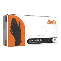 LUVA DE NITRILO PRETA USO GERAL G C/100UN - MEDIX